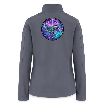 Neon Circuit Crystal Realm - Women’s Soft Shell Jacket - gray - Back