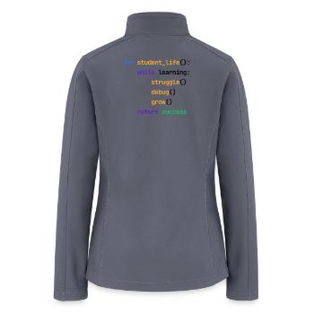 Student Life Python Code Funny Programmer - Women’s Soft Shell Jacket - gray - Back