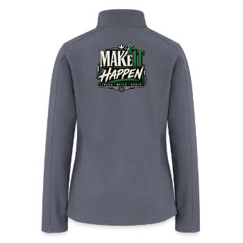 Make It Happen: Focus Build Scale Logo - Women’s Soft Shell Jacket - gray - Back