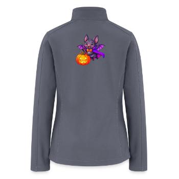Halloween Bat with Pumpkin Lantern - Women’s Soft Shell Jacket - gray - Back