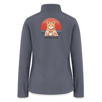 Sunset Cat Coffee Gym - Women’s Soft Shell Jacket - gray - Back