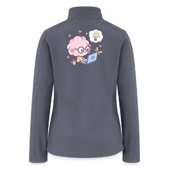 Creative Brain Blogging with Laptop Illustration - Women’s Soft Shell Jacket - gray - Back
