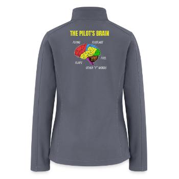 Colorful Brain Flight Terms - Women’s Soft Shell Jacket - gray - Back