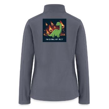 Dino Doing Its Best - Women’s Soft Shell Jacket - gray - Back