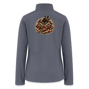 Kiwi Shadow Ninja — Funny Fruit Dark Ninja Vintage - Women’s Soft Shell Jacket - gray - Back