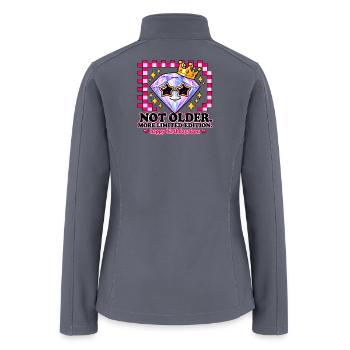 Diamond Crown Birthday Icon - Women’s Soft Shell Jacket - gray - Back