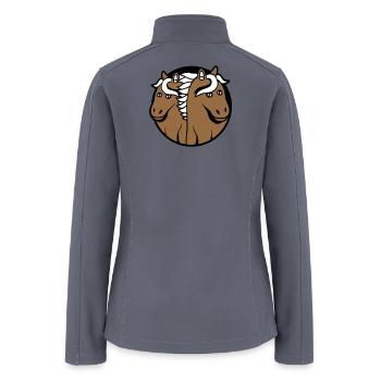 2 horses Man Woman Lovers Friends Love Team Couple - Women’s Soft Shell Jacket - gray - Back