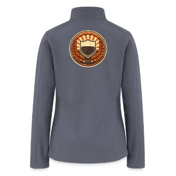 Vintage Shield Emblem with Laurel - Women’s Soft Shell Jacket - gray - Back