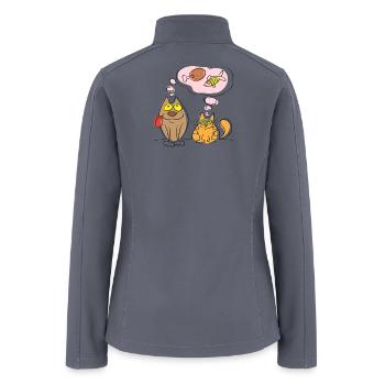 Dreamy Cat And Dog Food Feast - Women’s Soft Shell Jacket - gray - Back