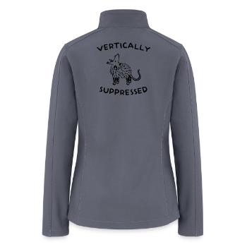 Vertical Wolf Emblem - Women’s Soft Shell Jacket - gray - Back