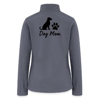 Dog Mom Silhouette Paw Logo - Women’s Soft Shell Jacket - gray - Back
