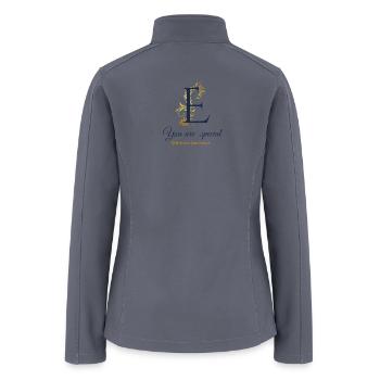 Elegant E with Gold Flourish - Women’s Soft Shell Jacket - gray - Back
