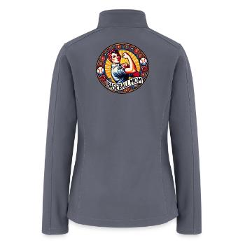 Baseball Mom 1970s Emblem - Women’s Soft Shell Jacket - gray - Back