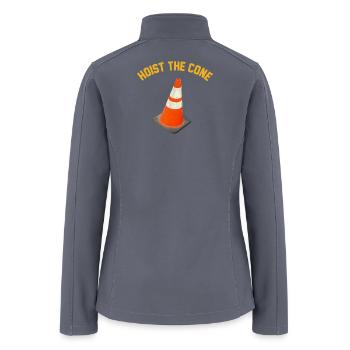 Hoist The Cone Funny Baseball Meme, Funny Hoist  - Women’s Soft Shell Jacket - gray - Back