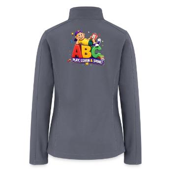 Cute ABC Boy Learn Grow Kids Art - Women’s Soft Shell Jacket - gray - Back