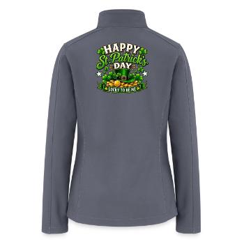 Happy St. Patrick’s Day Lucky to Be Me – Irish Sha - Women’s Soft Shell Jacket - gray - Back