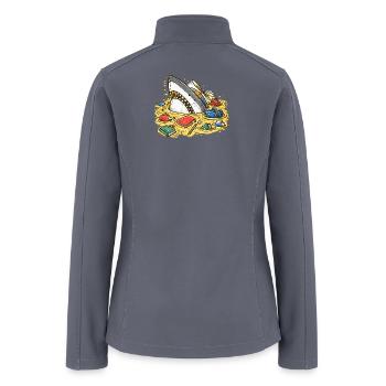 Rush Shark in School Loot - Women’s Soft Shell Jacket - gray - Back