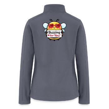 Buzzing for You – Funny Romantic Valentine - Women’s Soft Shell Jacket - gray - Back