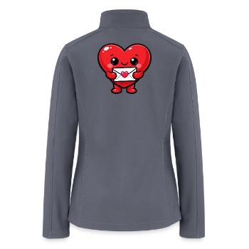 Cute Heart with Love Letter – Promise Day  - Women’s Soft Shell Jacket - gray - Back