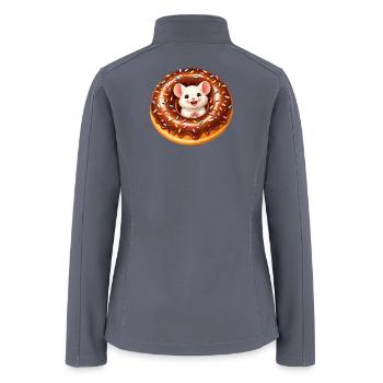 Cute Mouse in a Donut Illustration - Women’s Soft Shell Jacket - gray - Back