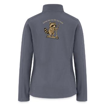 Anyway That Was My Last Straw – Funny Raccoon - Women’s Soft Shell Jacket - gray - Back