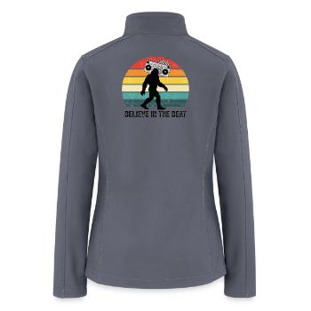 Retro Bigfoot Boombox - Believe in the Beat 80s Mu - Women’s Soft Shell Jacket - gray - Back