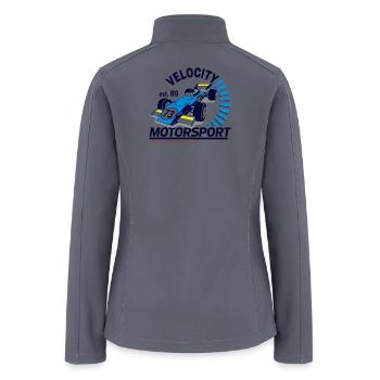 Velocity Motorsport Blue Car Logo - Women’s Soft Shell Jacket - gray - Back