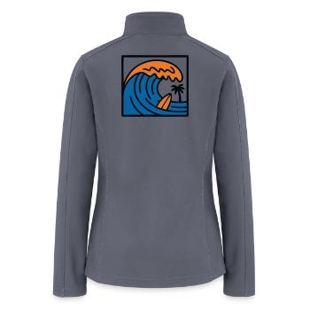 Giant Wave Surf Logo - Women’s Soft Shell Jacket - gray - Back