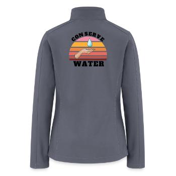 Environmental Water Conservation is Important - Women’s Soft Shell Jacket - gray - Back