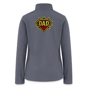 Dad Shield Badge - Women’s Soft Shell Jacket - gray - Back