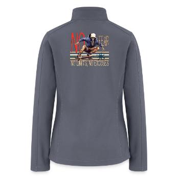 No Fear, No Limits, No Excuses - Skull Skater - Women’s Soft Shell Jacket - gray - Back