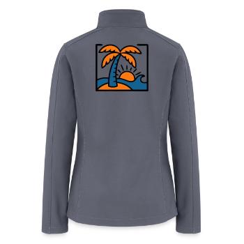 Beach Palm Wave Badge Logo - Women’s Soft Shell Jacket - gray - Back