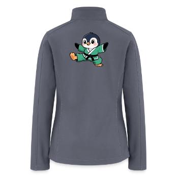 Cute penguin karate comic kids martial arts - Women’s Soft Shell Jacket - gray - Back