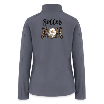 Soccer Mom Leopard Ball - Women’s Soft Shell Jacket - gray - Back