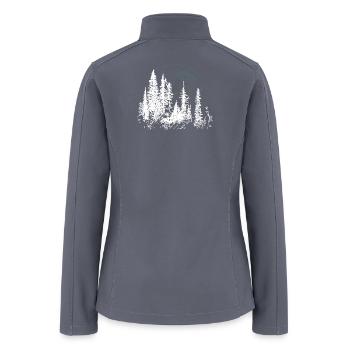 Forest Circle Silhouette Stamp - Women’s Soft Shell Jacket - gray - Back