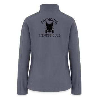 Frenchie Fitness Club Funny Bulldog Gym - Women’s Soft Shell Jacket - gray - Back
