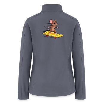 Cool mouse skateboard cheese lover funny sporty - Women’s Soft Shell Jacket - gray - Back