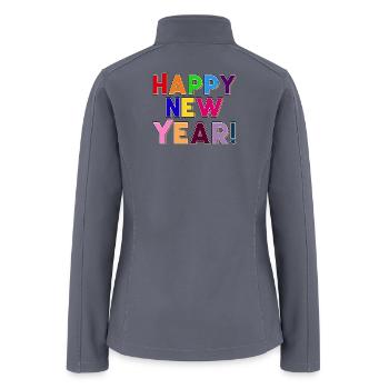 Colorful New Year Bold Lettering - Women’s Soft Shell Jacket - gray - Back