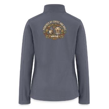 Powered by Coffee and Dogs - Women’s Soft Shell Jacket - gray - Back