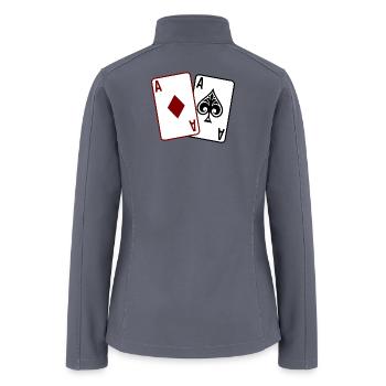 Poker All In Texas Hold’em Cards - Women’s Soft Shell Jacket - gray - Back