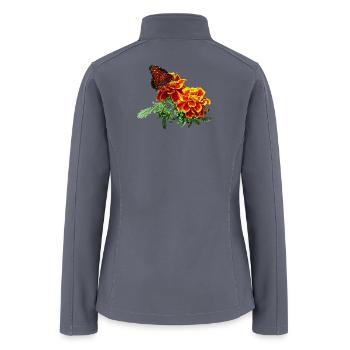 Queen Butterfly on Marigold - Women’s Soft Shell Jacket - gray - Back