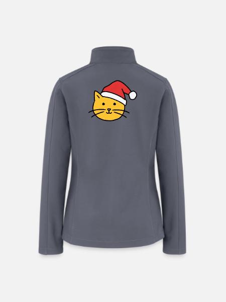 Christmas cat with santa hat - Women’s Soft Shell Jacket - gray