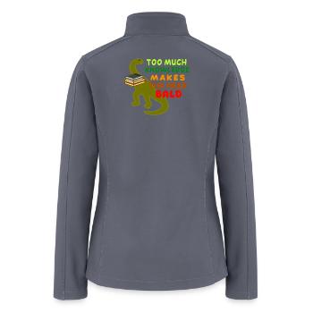 Dinosaur Book Quote Shirt - Women’s Soft Shell Jacket - gray - Back