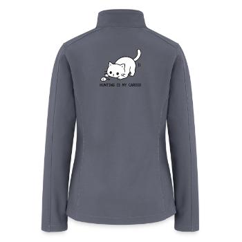 Hunting Is My Cardio Cute Cat Toy Mouse Minimalist - Women’s Soft Shell Jacket - gray - Back