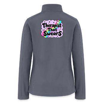 Therapist That Swears Rainbow - Women’s Soft Shell Jacket - gray - Back