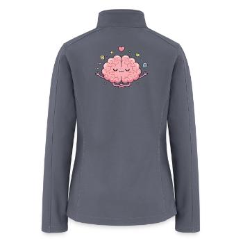 Whimsical Mindfulness Brain Illustration - Women’s Soft Shell Jacket - gray - Back