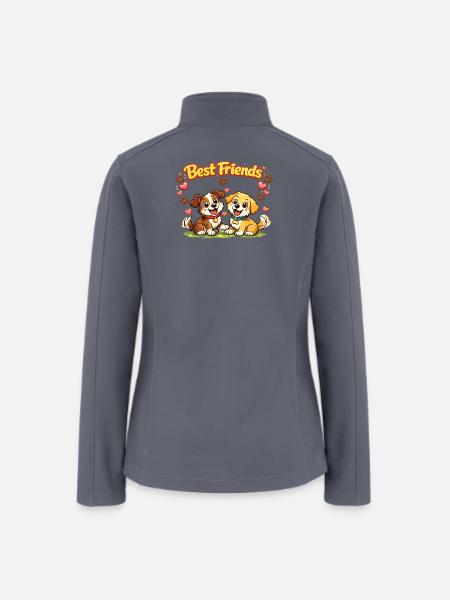 Best Friends Pups Duo - Women’s Soft Shell Jacket - gray
