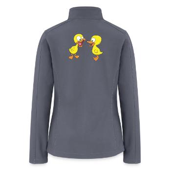 Quirky Duck Duo Illustration - Women’s Soft Shell Jacket - gray - Back