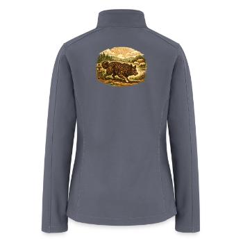 Timber Wolf at Sunrise Run - Women’s Soft Shell Jacket - gray - Back