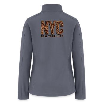 Leopard NYC Bold Lettering - Women’s Soft Shell Jacket - gray - Back